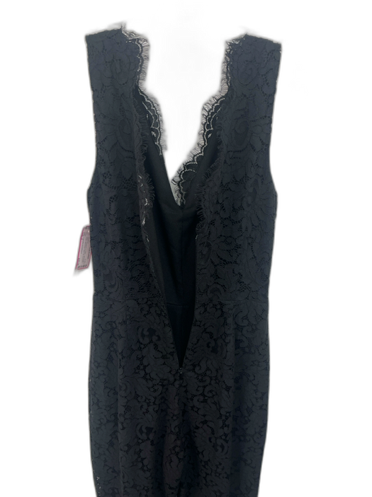 Cupcakes & Cashmere Size 2 Black Polyamide & Cotton Lace Detail V Neck Jumpsuit Black / 2