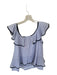 J Crew Size 2 Blue & White Cotton Blend Ruffle Sleeves Tie Neck Striped Top Blue & White / 2