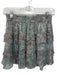 Love Shack Fancy Size S Green & Multi Viscose & Polyester Ruffle Floral Skirt Green & Multi / S