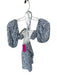 More To Come Size S Blue & Green Polyester Short Balloon Sleeve Flowers Dress Blue & Green / S
