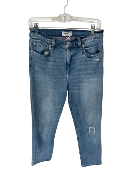 Pistola Size 27 Med Light Wash Cotton High Waist Straight Leg distressed Jeans Med Light Wash / 27