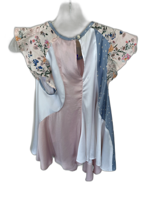 Koch Size XS Blue & Pink Polyester Stars Flowers Eyelet Detail Top Blue & Pink / XS