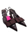 Zara Shoe Size 38 Burgundy Leather Block Heel Pointed Toe Bow sling back Pumps Burgundy / 38