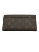 Louis Vuitton Brown Leather Monogram Clasp Closure Coated Folio Wallets Brown