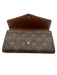 Louis Vuitton Brown Leather Monogram Clasp Closure Coated Folio Wallets Brown