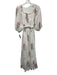 Madison Mathews Size One Size White, Pink & Green Cotton Wide Neck Dress White, Pink & Green / One Size