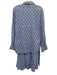 Madison Mathews Size Est S Blue & White Cotton Geometric Elastic Back Skirt Set Blue & White / Est S