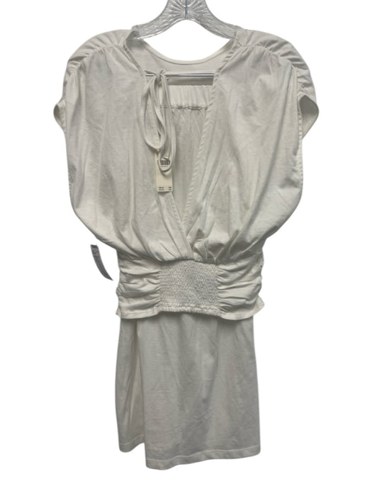Celandine Size S Cream White Cotton Dolman Sleeve Gathered Detail Midi Skirt Set Cream White / S
