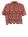 Sezane Size 36 Pink & White Cotton Short Sleeve Floral Eyelet Button Front Top Pink & White / 36
