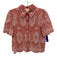Sezane Size 36 Pink & White Cotton Short Sleeve Floral Eyelet Button Front Top Pink & White / 36
