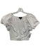 J Crew Size 6 White Cotton Short Puff Sleeve Smocked Back Cropped Top White / 6