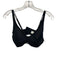 Alo Size Small Black Polyester Blend Adjustable Strap Striped Velvet Bra Black / Small