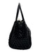 Black No Fabric Tag Leather Feel Woven Magnetic Snap Closure Hand Bag Black
