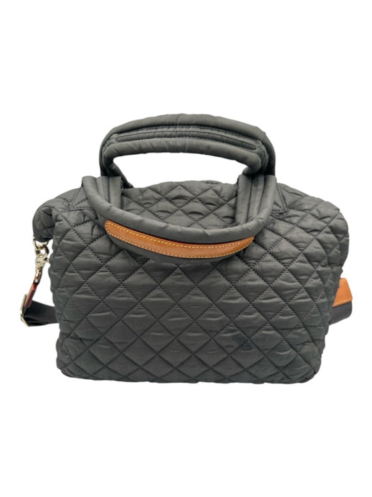 MZ Wallace Gray Nylon Quilted Zip Top Top Handle Tote Bag Gray / Small