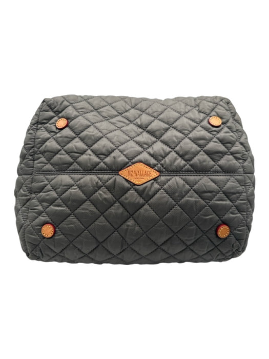 MZ Wallace Gray Nylon Quilted Zip Top Top Handle Tote Bag Gray / Small
