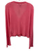 J. Crew Size M Pink Cotton Blend Open Weave Waffle Knit Button Front V Neck Top Pink / M