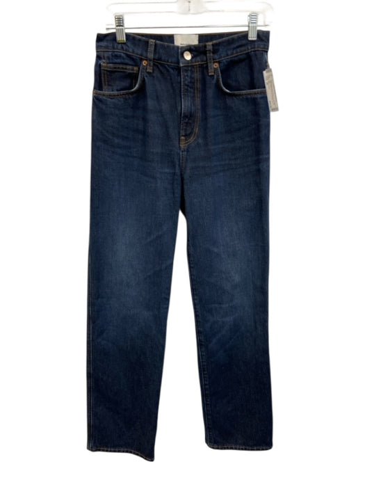 Reformation Size 26 Dark Wash Cotton Blend Denim High Rise Straight Leg Jeans Dark Wash / 26