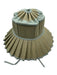 Lorna Murray Green & Beige Natural Fiber Woven Pleated Collapsible Sun Hat Green & Beige / M
