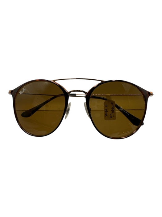 Ray Ban Brown Metal Tortoiseshell Round Tinted Lens Double Bridge Sunglasses Brown