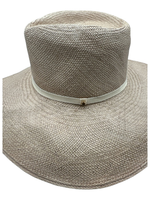 Cuyana Pink Beige Straw Woven Grosgrain Ribbon Detail Wide Brim Sun Hat Pink Beige / 58