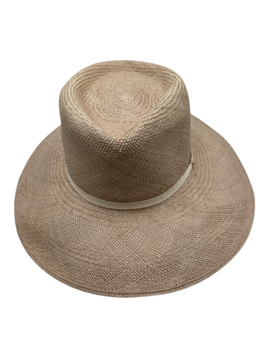 Cuyana Pink Beige Straw Woven Grosgrain Ribbon Detail Wide Brim Sun Hat Pink Beige / 58