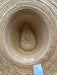 Sunshine Tienda Beige & Blue Straw Woven Stitch Detail Wide Brim Fedora Hat Beige & Blue / M/L