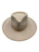 Lack of Color Beige Wool Felted Grosgrain Ribbon Detail Wide Brim Fedora Hat Beige / Large