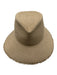 Eric Javits Beige Straw Woven Fringe Edging Coated wide brim Hat Beige