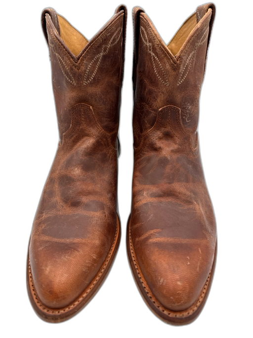 Tecovas Shoe Size 8 Brown Leather Cowboy Boot Stacked Heel Booties Brown / 8