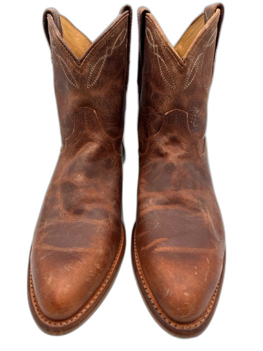 Tecovas Shoe Size 8 Brown Leather Cowboy Boot Stacked Heel Booties Brown / 8