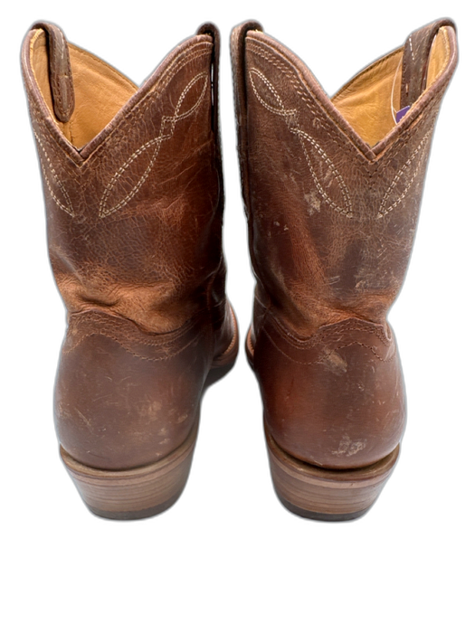 Tecovas Shoe Size 8 Brown Leather Cowboy Boot Stacked Heel Booties Brown / 8