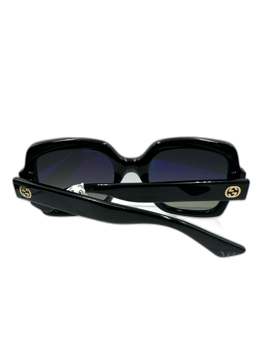 Gucci Black Acetate Polarized Wide Sunglasses Black