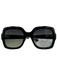 Gucci Black Acetate Polarized Wide Sunglasses Black