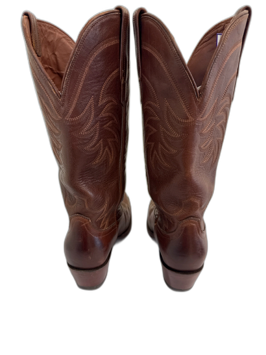 Tecovas Shoe Size 8.5 Brown Leather Cowboy Boot Stacked Heel Boots Brown / 8.5
