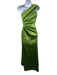 Sonya Size 2 Metallic Green Polyester Blend Sleeveless Satin Drawstring Dress Metallic Green / 2