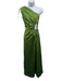 Sonya Size 2 Metallic Green Polyester Blend Sleeveless Satin Drawstring Dress Metallic Green / 2