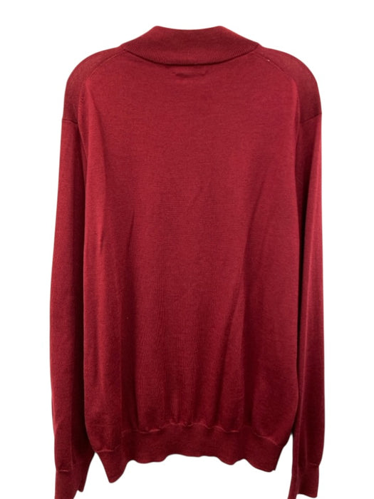 Peter Millar AS IS Size L Red Wool Solid Quarter Zip Men's Jacket Red / L