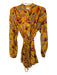 A.L.C. Size 00 Yellow, Pink, Brown Silk Long Sleeve Floral Elastic Waist Dress Yellow, Pink, Brown / 00