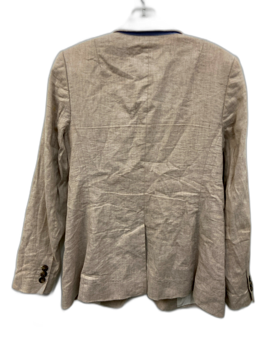 Banana Republic Size 2 Beige Linen Blend Long Sleeve One Button Lapel Jacket Beige / 2