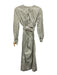 Staud Size Small Green & White Cotton Long Sleeve Striped Wrap Maxi Dress Green & White / Small