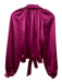 Ramy Brook Size XS Magenta Pink Polyester Blend Long Sleeve Front Tie V Neck Top Magenta Pink / XS