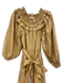 Ulla Johnson Size 0 Beige Cotton Long puff sleeve Ruffle Neckline Tiered Dress Beige / 0