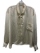 Alexis Size XS/S Cream White Polyester Long Sleeve Patch Pocket Button Front Top Cream White / XS/S