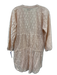 Vix Paula Hermanny Size Large Pink Cotton Long Sleeve Abstract Print Dress Pink / Large