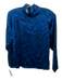 Carlisle Size 6 Blue & Black Silk Long Sleeve Abstract Print Shoulder Pads Top Blue & Black / 6
