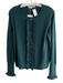 Boden Size L Forest Green Wool & Cotton Round Neck Ruffle Detail Sweater Forest Green / L