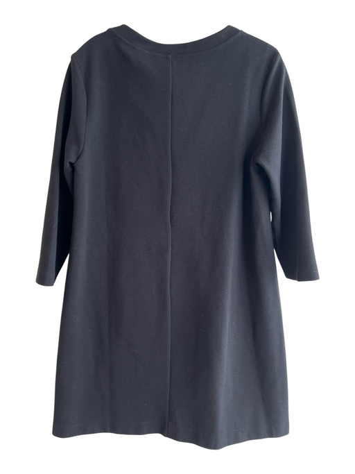 Boden Size 10 Black Polyester & Cotton Round Neck 3/4 Sleeve Sole Detail Dress Black / 10