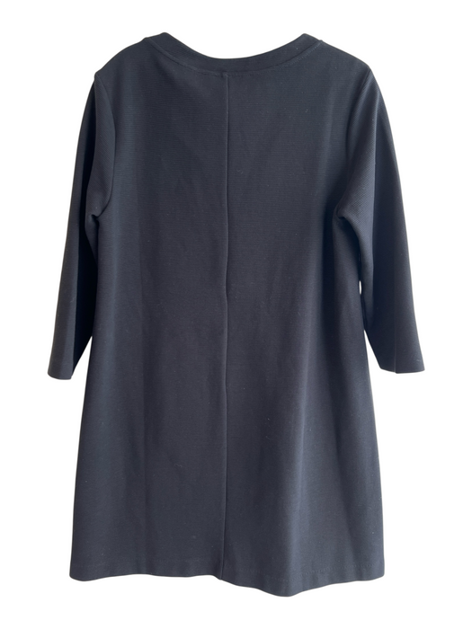 Boden Size 10 Black Polyester & Cotton Round Neck 3/4 Sleeve Sole Detail Dress Black / 10