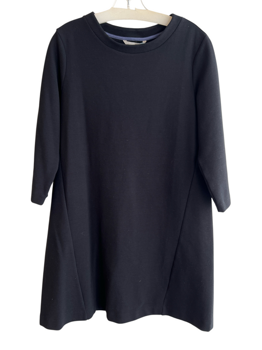 Boden Size 10 Black Polyester & Cotton Round Neck 3/4 Sleeve Sole Detail Dress Black / 10