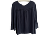 Boden Size 12 Black Modal & Cotton Round Neck 3/4 Bell Sleeve Piping Top Black / 12
